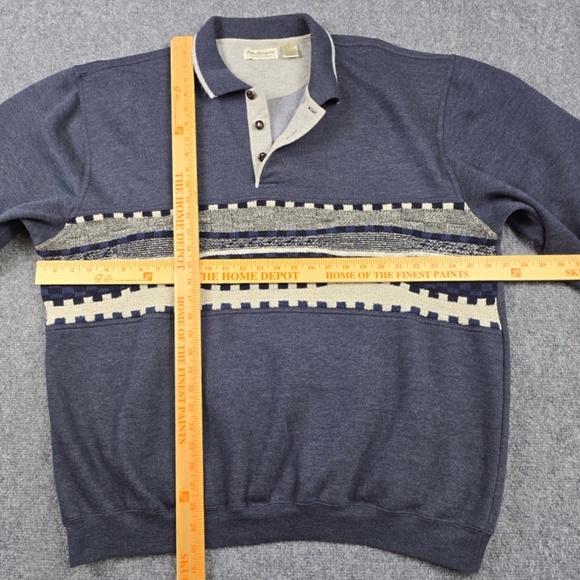Vintage Norm Thompson Sweater Mens XXL Gray Polo Collar Pullover Classic Style - Picture 7 of 7